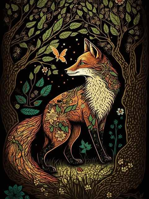 Illustration d'un renard pour représenter le stage d'été sur le thème de l'animal totem